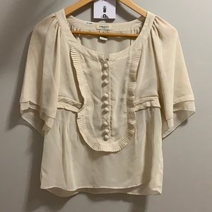 Fancy flowy top beige